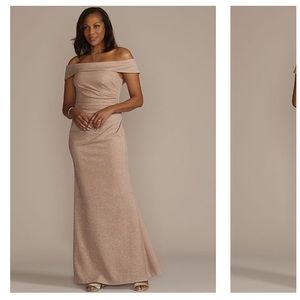 Oleg Cassini off the shoulder gown